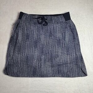 Athleta Womens Size 2 Midtown Skort Batik Print Dark Blue Golf, Athletic, Tennis